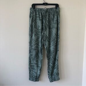 C&C California Lyocell Green Palm Print Pull On Joggers Size Medium
